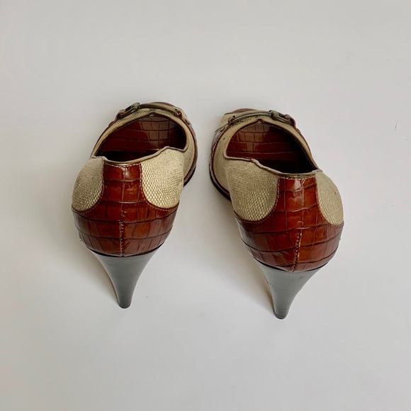 DONALD J PLINER COUTURE Tan Peeptoe Heels - Picture 5 of 6